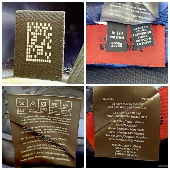 Ted Baker 100% wool navy blue Suit sports Jacket Size 38 - Picture 8 of 10